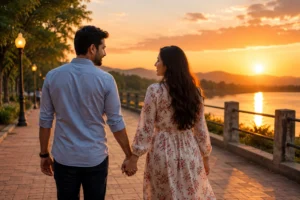 Couple holding hands showing physical intimacy and closeness